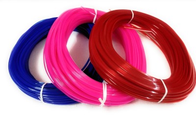 Medonna shoppe Plastic broom wires for craft works, basket making, flower vases making, chair making, pack of 3 Colours, Blue, Pink and Red colours