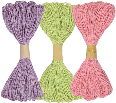 

AsianHobbyCrafts Dual Color Paper Thread Twine Cord (Set of 3, 2mm, Length: 25m