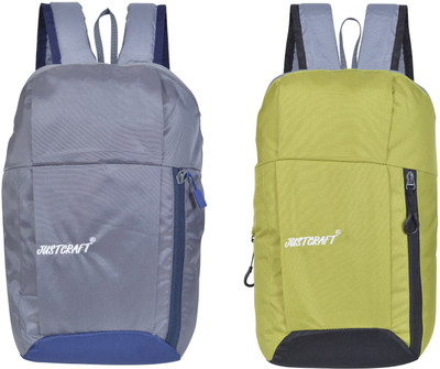 

Justcraft Crazy 8 L Backpack(Grey, Green), Green;grey