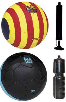

Aks city-black-blaugrana-yellow-football-pump-sipper-combo- Football - Size: (Pack of 2, Blue, Green;black