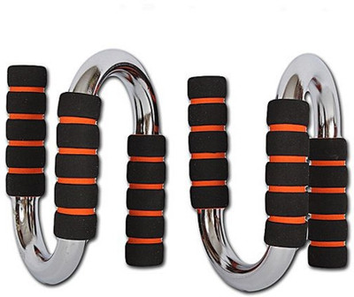 

CSU Home and Gym Silver Nickel S-Shape - Comfortable Grip / Great Durability Push-up Bar(Silver), Black;orange;silver