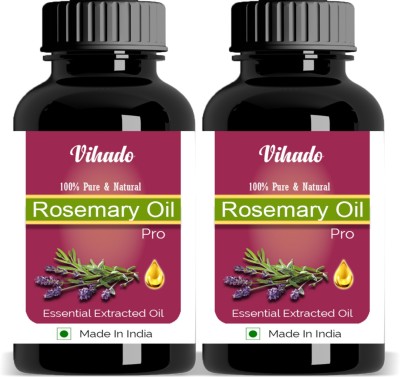 

Vihado Rosemary Essential Oil - Pure Natural Use For Aromatherapy, Therapeutic Grade, Health Boost, Hair Re-Growth, Skin Care, Face Hair Oil 10 ML Pack of 2 (20 ml)(10 ml)