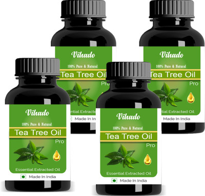 

Vihado Pure Tea Tree Oil Multipurpose Essential Oils 10ml Pack of 4 (For Hair & Skin) (40 ml)(10 ml)