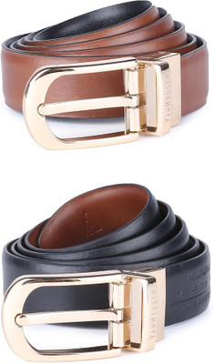 

Louis Philippe Men Formal Brown, Black Genuine Leather Reversible Belt, Louis Philippe Men Brown Genuine Leather Belt