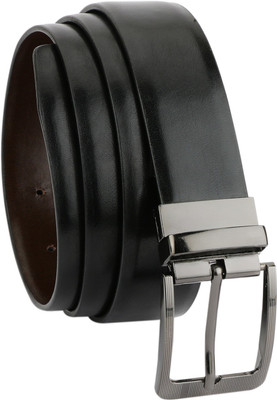 

RUSHQ Men Formal Black Artificial Leather Reversible Belt, Black;brown