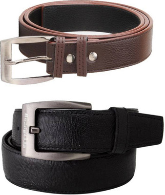 

Cyclone Men Formal Black, Brown Genuine Leather Belt, Multicolor