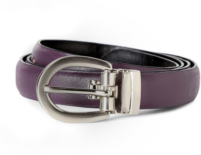 

Louis Philippe Women Purple Genuine Leather Belt, Louis Philippe Women Casual Purple Genuine Leather Reversible Belt