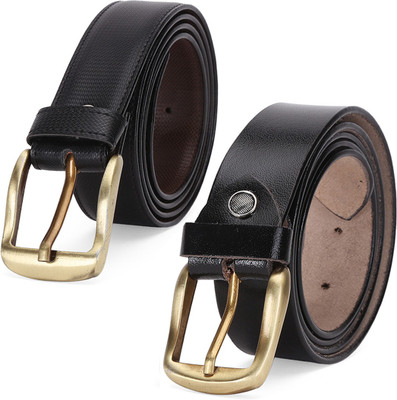 

Elligator Men Formal Black Artificial Leather, Genuine Leather Belt