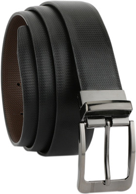 

RUSHQ Men Formal Black Artificial Leather Reversible Belt, Black/brown