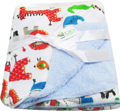 VBaby Printed  Mink Blanket(Microfiber, White
