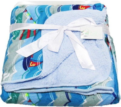 

VBaby Printed  Mink Blanket(Microfiber, Light Blue