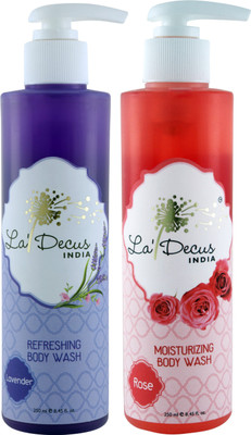 

La'Decus Lavender and Rose Body Wash Combo Pack of 2-250ml each(500 ml, Pack of 2)