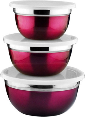 

birdy 3pcs Storage set - 3100 ml Steel Grocery Container(Pack of 3, Purple)