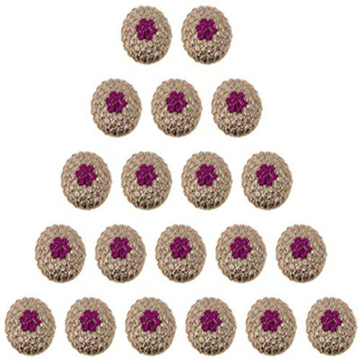 

Fabric and Lace Thread and Zari Knit Stitch Patterns Embroidery Designer Fabric & Metal Round Buttons_BT005g Metal Buttons(Pack of 50)