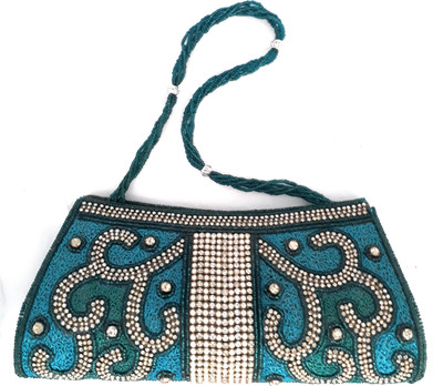 

Preet Art Jewellery Party Blue, Green Clutch