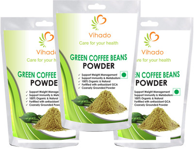 

Vihado Organic Green Coffee Beans Powder For Weight Management Instant Coffee (pack of 3) Instant Coffee 50 g(Pack of 3)