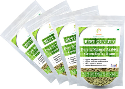 

VIHADO Best Quality Green Coffee Beans for Weight Loss, Arabica Grade "A" Coffee Beans, Decaffeinated & Unroasted (Pack of 4) Instant Coffee 50 g(Pack of 4)