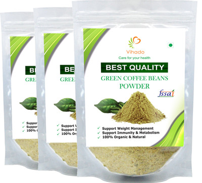 

VIHADO Best Quality 100% Natural Arabica Green Coffee Bean Powder, Unroasted, Arabica AAA+ - Instant Coffee 250 g(Pack of 3)
