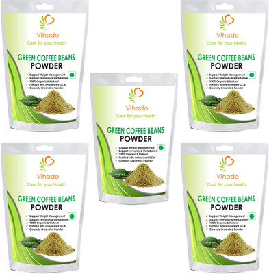 

Vihado Best Quality Nutrition Green Coffee Beans Powder for Weight Management (pack of 5) Instant Coffee 250 g(Pack of 5)