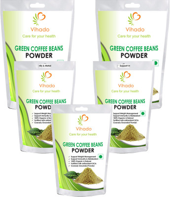 

Vihado Best Quality Pure Arabica Green Coffee Beans Powder - (Pack of 5) Instant Coffee 50 g(Pack of 5)