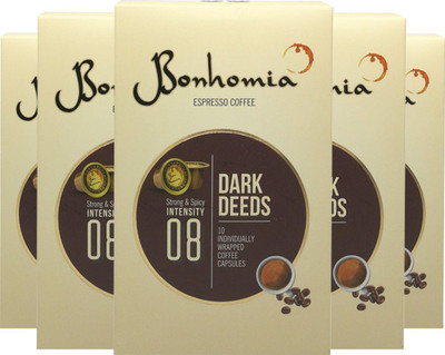 

Bonhomia Darkdeeds 50 Coffee Capsules Roast & Ground Coffee 250 g(Pack of 5)