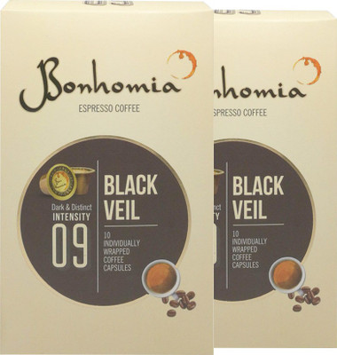 

Bonhomia Black Veil 20 Coffee Capsules Roast & Ground Coffee 100 g(Pack of 2)