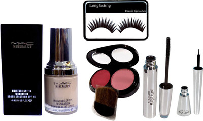 

Longlasting Eyelashes&Mineralize Foundation&Brooke Candy Liner&Mascara&2 Shade Blusher(Set of 5)