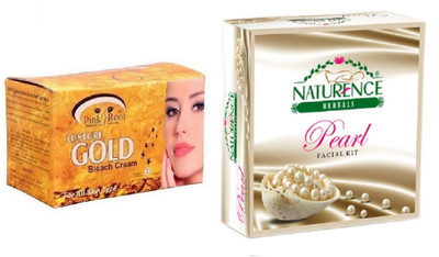 

Pink Root GOLD BLEACH 250G WITH NATURENCE PEARL KIT 15G(Set of 2)