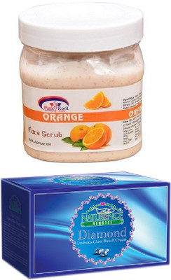 

Pink Root ORANGE SCRUB 500ML WITH NATURENCE DIAMOND BLEACH 200G(Set of 2)