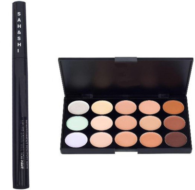 

Sah&Shi Liquid Gel Eyeliner with Professional Mac Base Eyeshadow Palette(Set of 2)