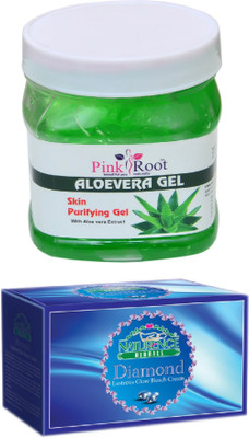 

Pink Root ALOEVERA GEL 500ML WITH NATURENCE DIAMOND BLEACH 200G(Set of 2)