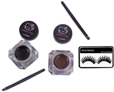 

divas beauty Eyelashas&Mac Hello Kitty Gel Eyeliner Two Balm(Set of 2)