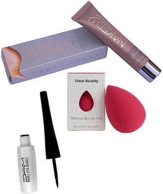 

Divas Beauty Sponge Puff, Naked 9 Skin BB Foundation, Liquid Eyeliner(Set of 3)
