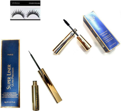 

UnBox Imported combo of CVB Eyeliner,Mascara & Eyelashes (Set of 3)(Set of 3)