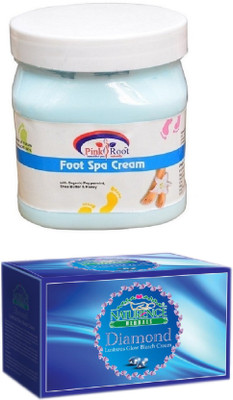 

Pink Root FOOT SPA CREAM 500ML WITH NATURENCE DIAMOND BLEACH 200G(Set of 2)