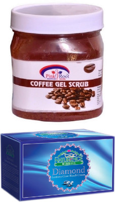 

Pink Root COFFEE SCRUB 500ML WITH NATURENCE DIAMOND BLEACH 200G(Set of 2)