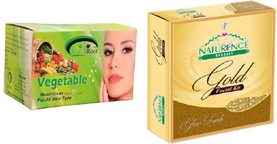 

Pink Root VEGETABLE BLEACH 250G WITH NATURENCE GOLD KIT 15G(Set of 2)