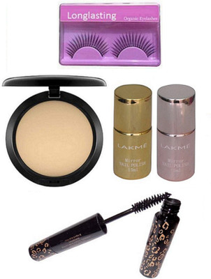 

Longlasting Eyelashes, Studio Fixed Compact, 2in1 Mascara & Eyeliner, Mirror Nail Polish (Pack of 2)(Set of 5)