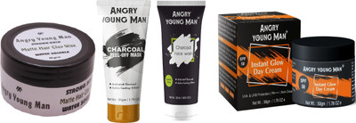 

Angry Young Man Hair Wax, Face Wash, Peel off Mask & Sunscreen (50 Gram x 4)(Set of 4)