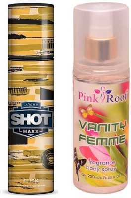 

Pink Root VANITY FEMME MIST WITH LAYER'R SHOT MAXX FLICK(Set of 2)
