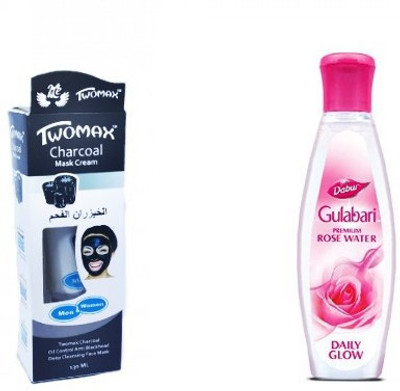 

charcoal MASK AND DABUR ROSE WATER(Set of 2)