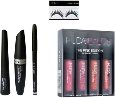 

Unbox Combo set of Eyebrow Pencil Black & Mac Liquid Eye Liner & Mac Mascara & Huda Beauty Pink Edition (Set of 5)(Set of 5)