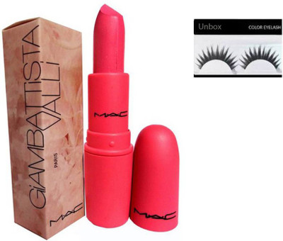 

unbox combo Eyelashes, Mac Giambattista valli Lipstick Matte Finish Capricious 3 gm(Set of 2)