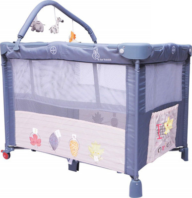 R for Rabbit Hide and Seek- Smart Folding Baby Bed Cum Cot/Crib (Grey) Cot/Crib(Grey)