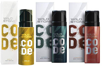 

Wild Stone CODE COPPER DEODORANT 120 ML+ CODE STEEL DEODORANT 120 ML+ CODE GOLD DEODORANT 120 ML Deodorant Spray - For Men(120 ml, Pack of 3)