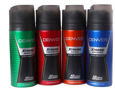 

Denver Balance+Endurance+Reverence+Performance Deodorant Spray - For Men(600 ml, Pack of 4)