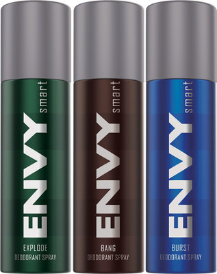 

Envy Smart Explode, Bang & Burst Deo Combo (Pack of 3) Deodorant Spray - For Men(405 ml, Pack of 3)