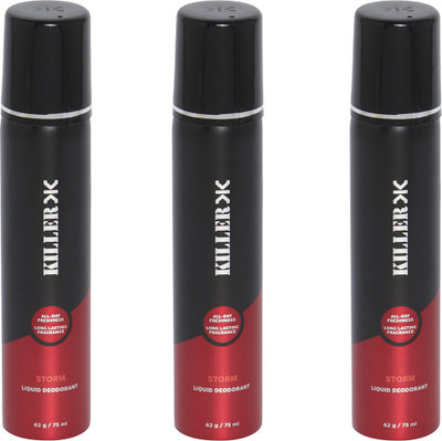 

Killer STORM-COMPACT STNDRD BRW Deodorant Spray - For Men(75 ml, Pack of 3)