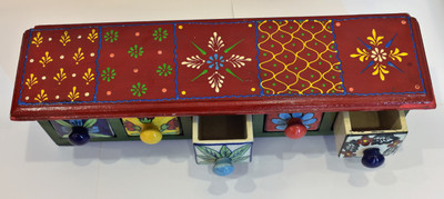 

Yourcull 5 Compartments Wooden & Ceramic Wooden & Ceramic Drawer Decorative Showpiece (multicolor)(Multicolor)