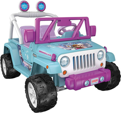 Khelkhilonenx Disney Frozen Jeep Wrangler Jeep Battery Operated Ride On(Blue), Pink